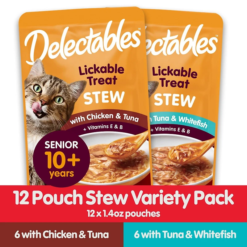Delectables Stew Senior Cat Treats Variety Pack, 12x40g (12pk)