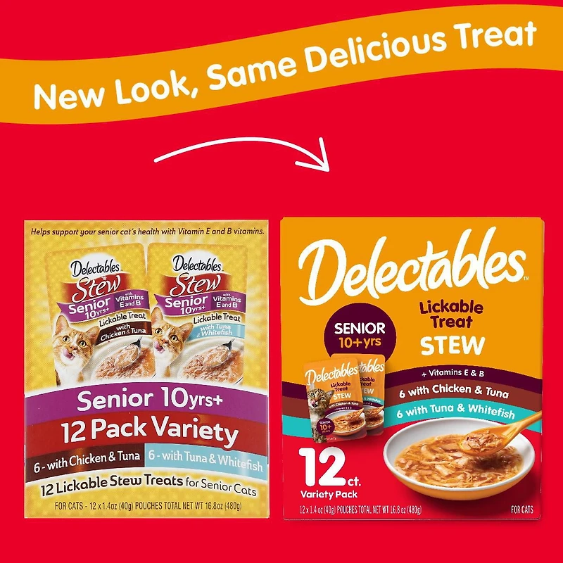 Delectables Stew Senior Cat Treats Variety Pack, 12x40g (12pk)