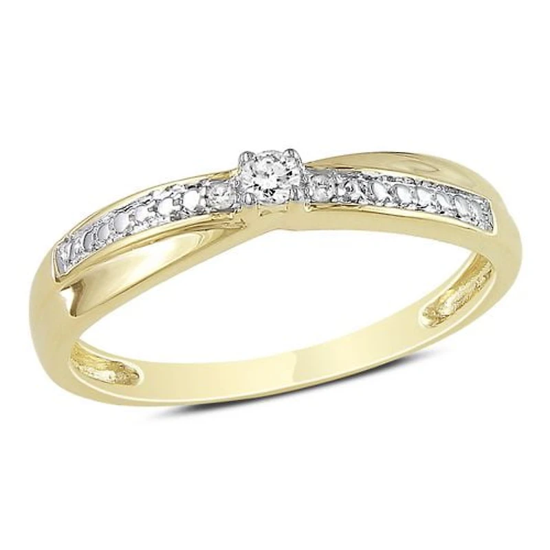 Miabella 0.05 Carat Total Weight Diamond Promise Ring in 10 KT Yellow Gold (J-K-L; I2-I3)
