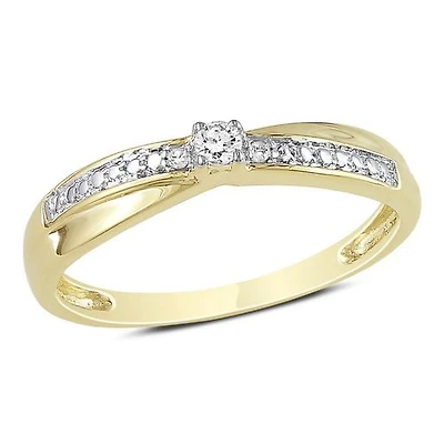 Miabella 0.05 Carat Total Weight Diamond Promise Ring in 10 KT Yellow Gold (J-K-L; I2-I3)