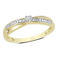 Miabella 0.05 Carat Total Weight Diamond Promise Ring in 10 KT Yellow Gold (J-K-L; I2-I3)