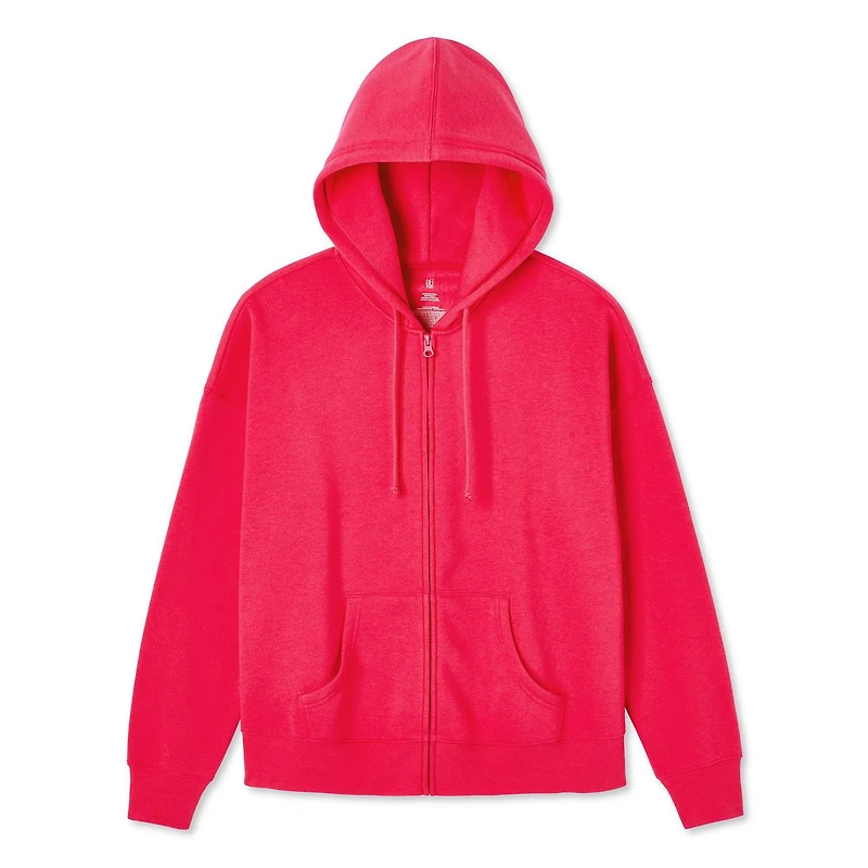 Haut à capuchon surdimensionné zippé sur la longueur No Boundaries pour femmes Tailles TP–TTG