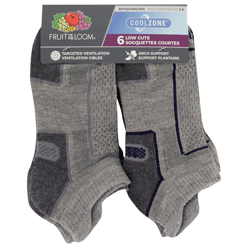 Fruit of the Loom Boy's 6 Pack Low Cut Socks