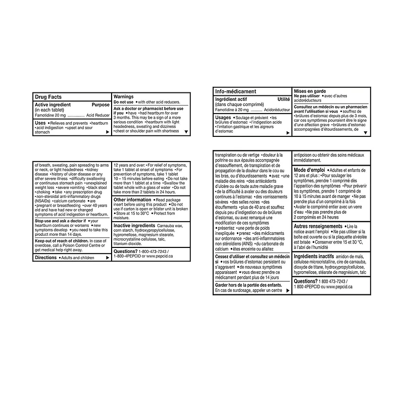 Pepcid AC Concentration maximale 25 comprimés