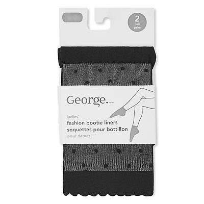 George Women's 2-Pack Fashion Bootie Liners, One size