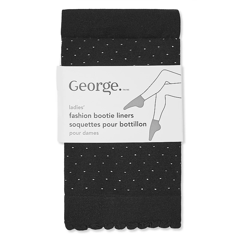 George Women's 2pk Pindots Fashion Bootie Liners
