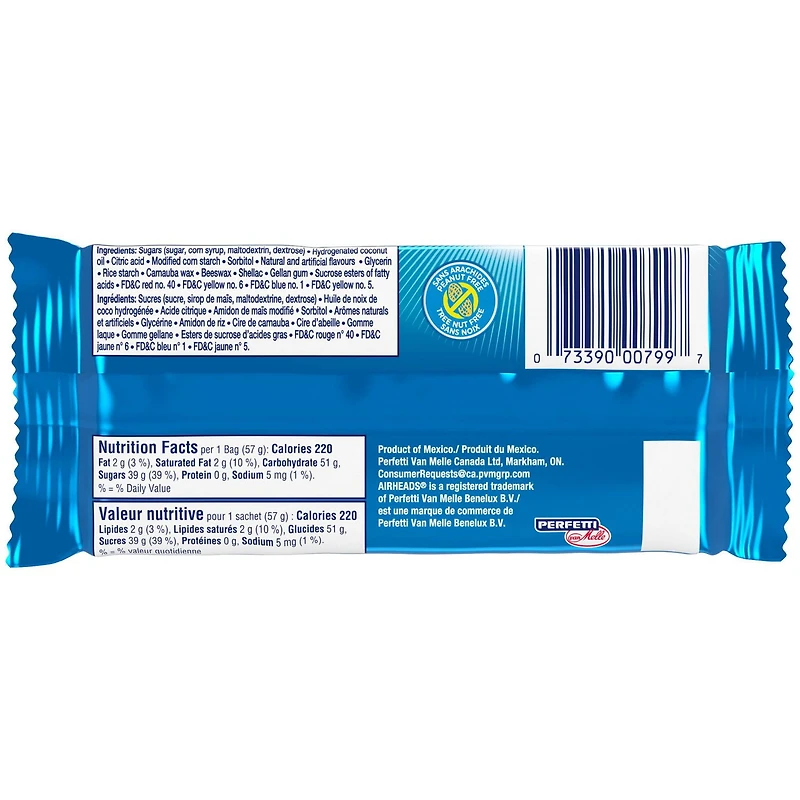 Airheads Bites, Original Fruit Candy, 57g, Airheads Bites 57g—fruity, fun, and shareable!