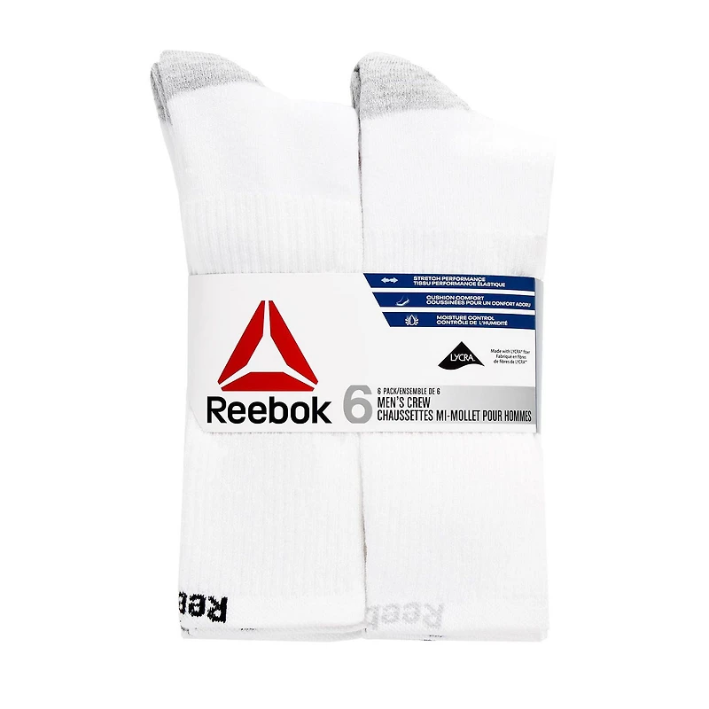 ENSEMBLE DE 6, CHAUSSETTES MI-MOLLET POUR HOMMES