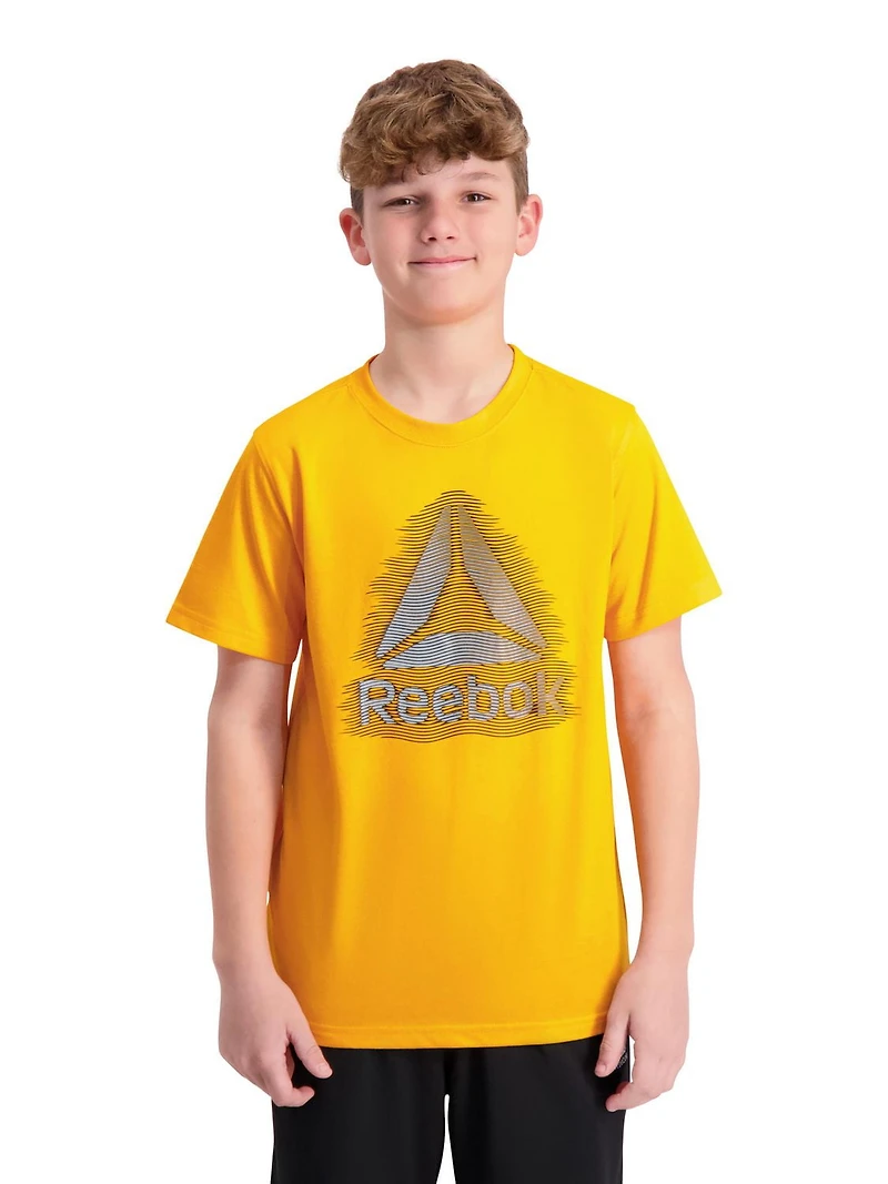T-shirt graphique élastique à manches courtes Reebok pour garçon Tailles 4-18