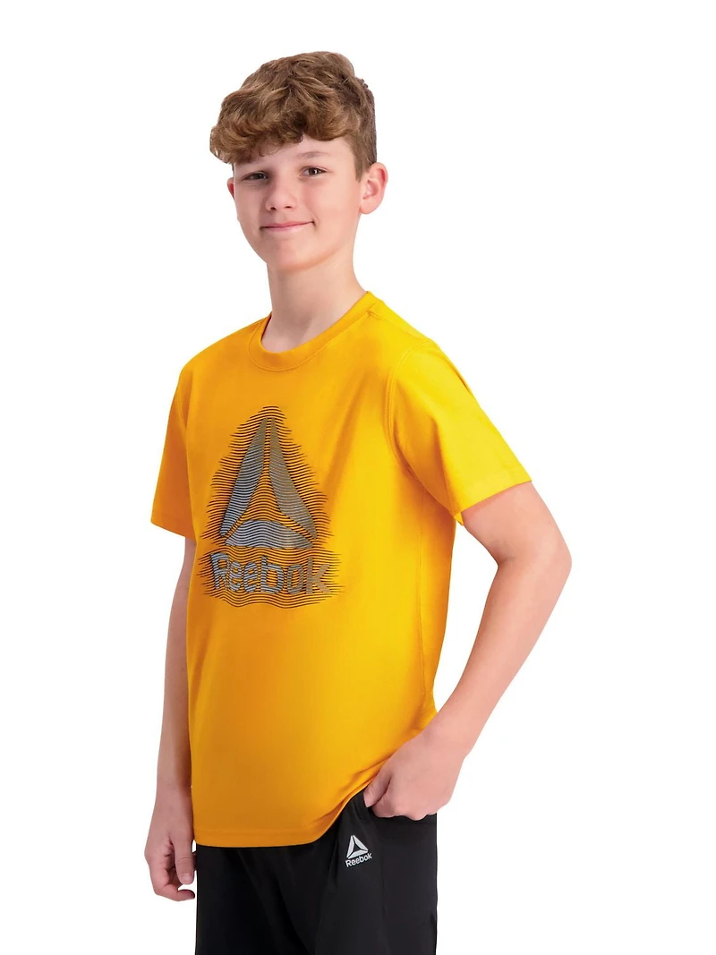T-shirt graphique élastique à manches courtes Reebok pour garçon Tailles 4-18