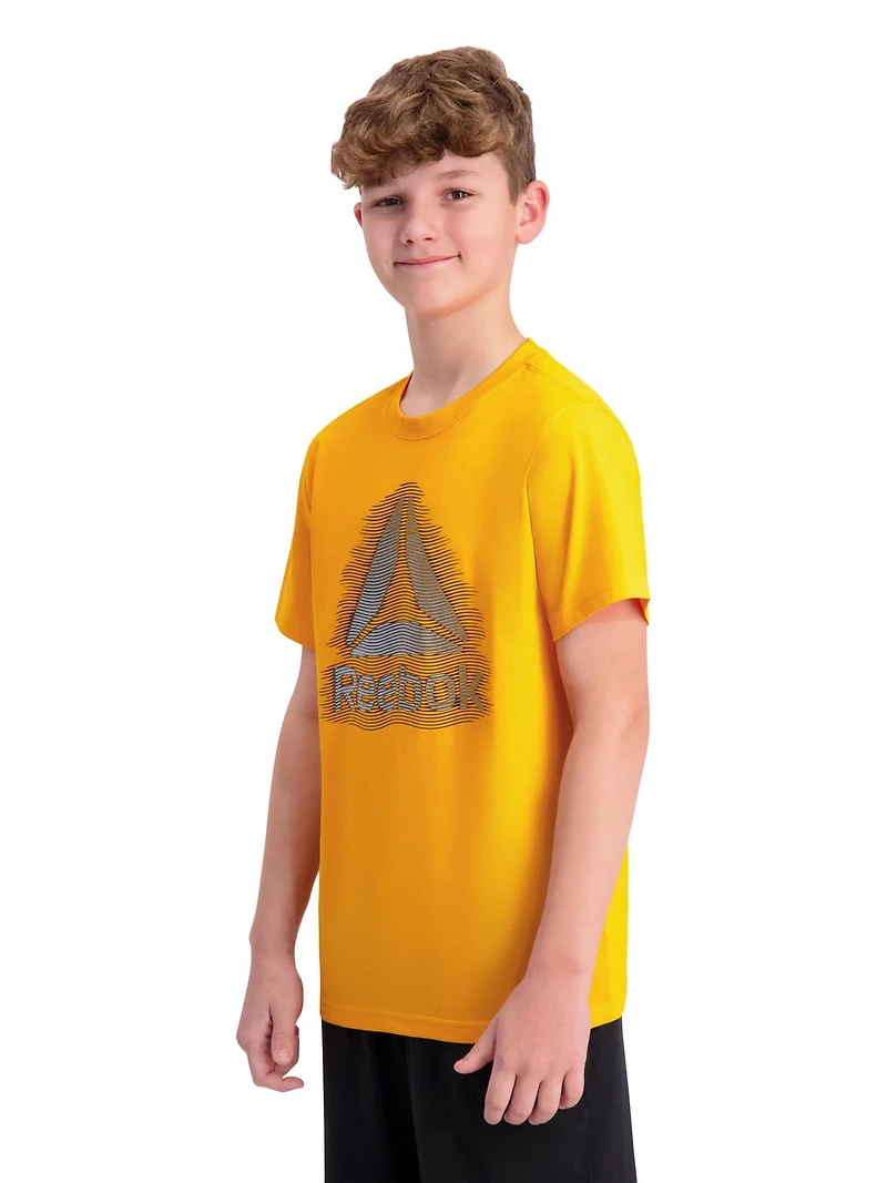 T-shirt graphique élastique à manches courtes Reebok pour garçon Tailles 4-18