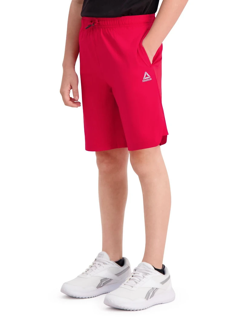 Short d'entraînement Reebok Pace Breaker pour garçon avec poches, entrejambe de 18 cm