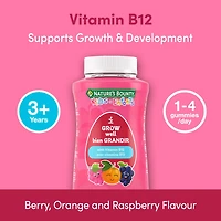 NATURE'S BOUNTY Bien grandir ENFANTS avec vitamine B12, 1 g de sucre par gélifié, pour carences en vitamine B12, métabolisme énergétique et nutriments, immunité, croissance et développement 150 paquet 150 pc