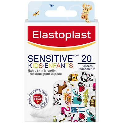 ELASTOPLAST Assortiment de pansements Sensitive Enfants, Boȋte de 20