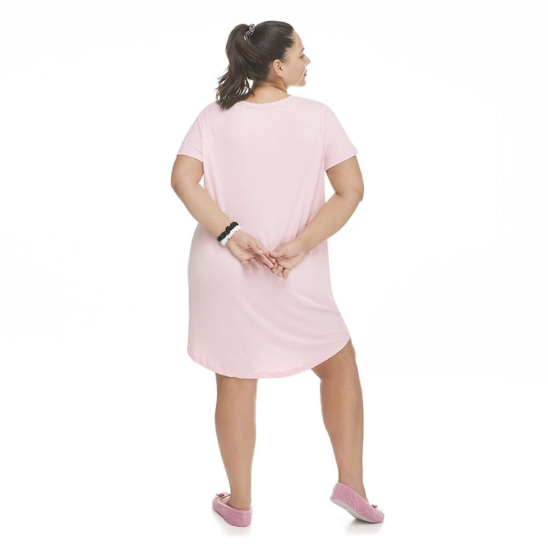 Ensemble composé d’une chemise de nuit avec imprimé graphique et de chouchous agencés George Plus pour femmes