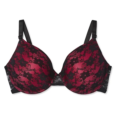 George Plus Women's Molded Lace T-shirt Bra, Sizes C38-42, D36-42
