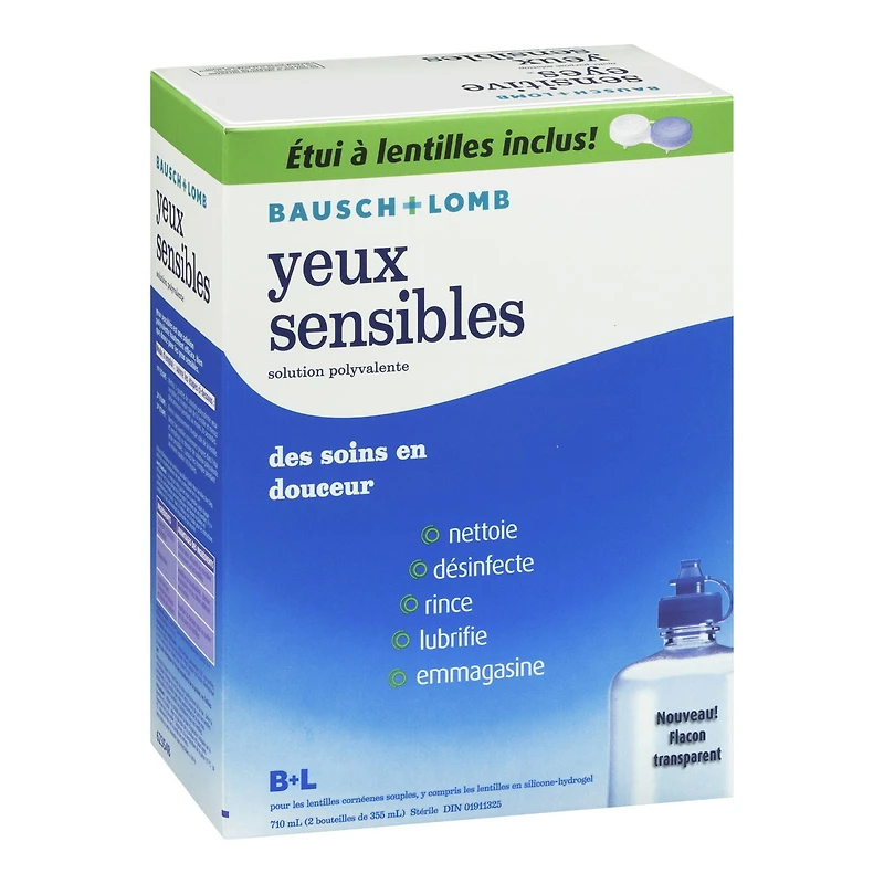 Bausch + Lomb Sensitive Eyes® Multi-Purpose Contact Lens Solution Twin Pack - 710 mL, Sensitive Eyes® Multi-Purpose Solution Twin Pack (2x355 ml bottles).