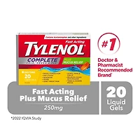 Tylenol Complete Cold, Cough & Flu plus Mucus Relief Liquid Gels, Daytime, Relieves Cough Cold & Flu symptoms