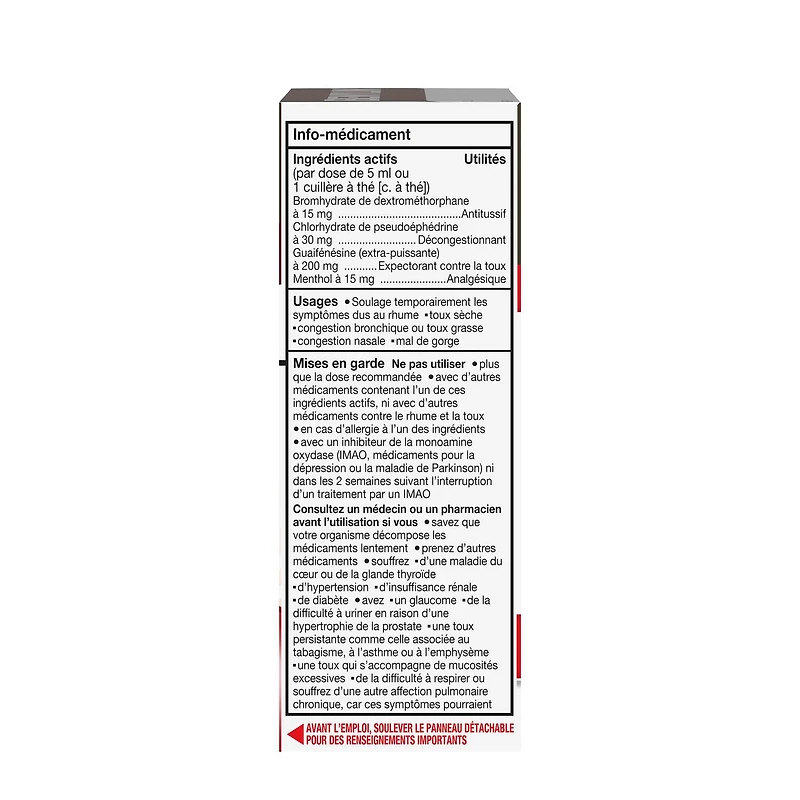 Benylin Extra Strength Cough Complete Syrup, Relieves Cough, Nasal, Chest Congestion & other Cold symptoms, 100 mL