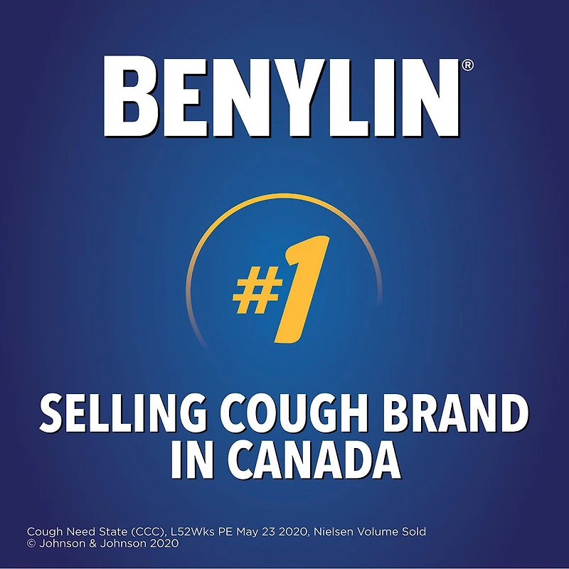 BENYLIN® Children's Dry Cough Syrup, Relieves Dry Cough, 100mL, Grape Flavour, Alcohol Free, For ages 6-11yrs, 100 mL