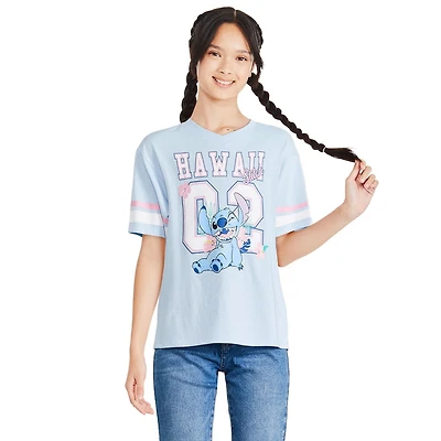 T-shirt style universitaire Stitch Disney pour filles