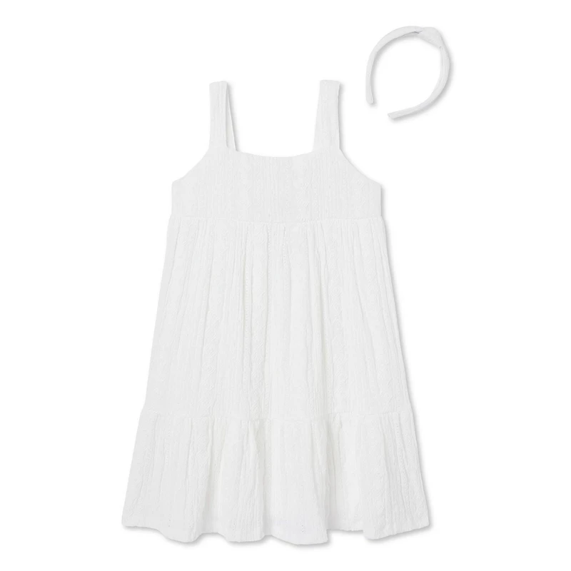 Btween Girls' Knit Eyelet Dress 2-Piece Set