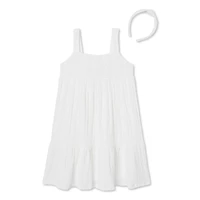 Btween Girls' Knit Eyelet Dress 2-Piece Set