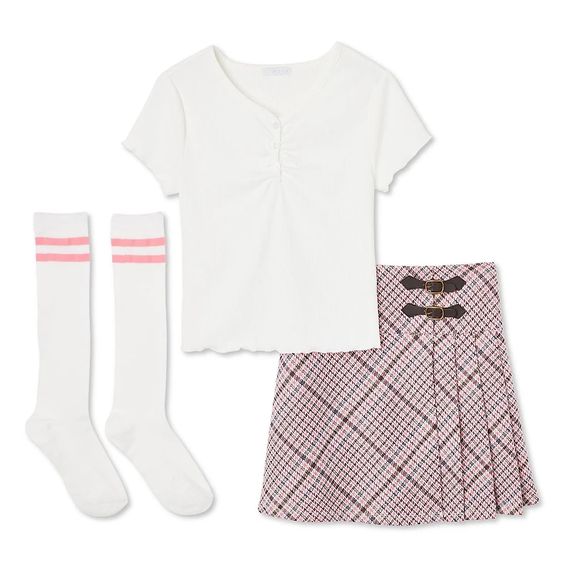 Btween Girls' Skort 3-Piece Set