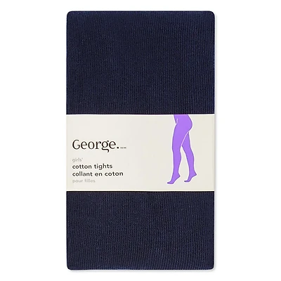 George Girls' Cotton Fashion Tights, Sizes 4-12