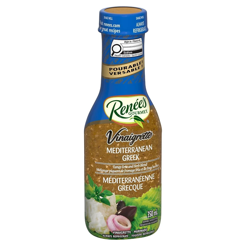 Renee’s Mediterranean Greek Vinaigrette, One 350 mL bottle of Renée’s Mediterranean Greek Vinaigrette
