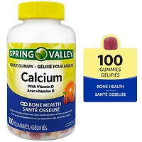 Spring Valley Gélifié de calcium avec vitamine D 100 Gélifiés. Gélifié pour Adulte.