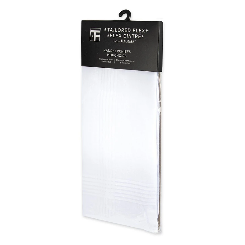 Tailored Flex by Haggar Men's Handkerchiefs 5-Pack, One Size, One size