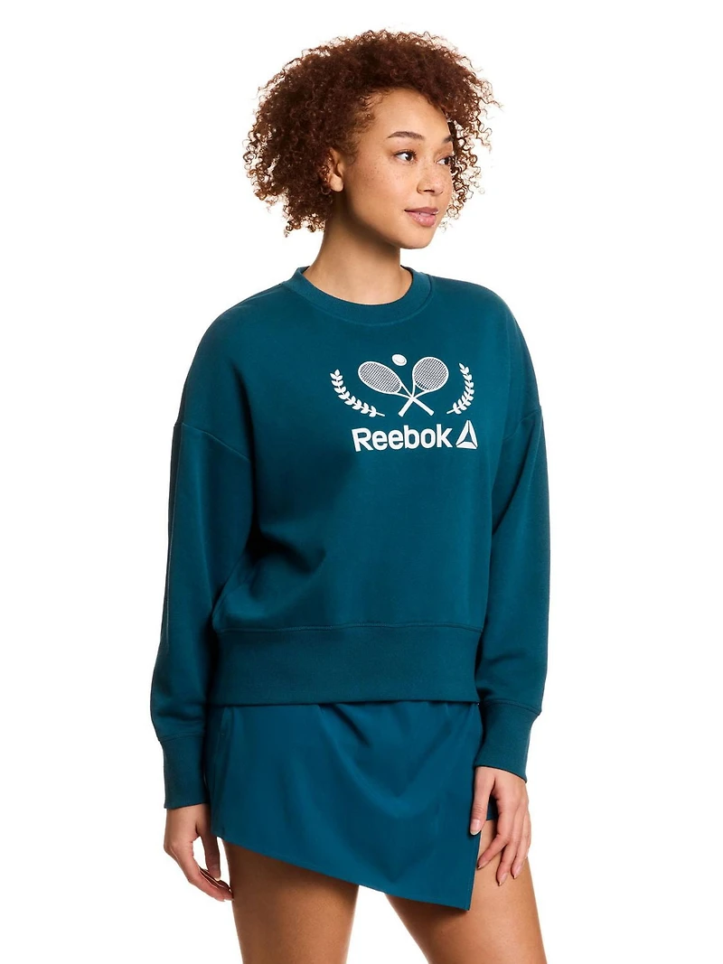 Reebok Prep Sweat-shirt à col rond French Terry pour femme