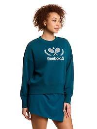 Reebok Prep Sweat-shirt à col rond French Terry pour femme
