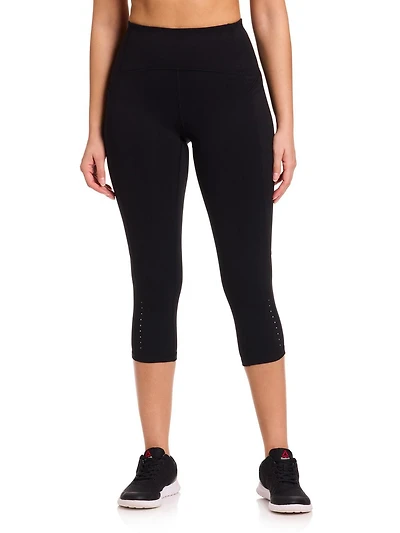 Reebok Women’s On the Run High-Rise 20” Inseam Capri Leggings with Pockets