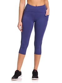 Reebok Women’s On the Run High-Rise 20” Inseam Capri Leggings with Pockets