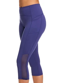 Reebok Women’s On the Run High-Rise 20” Inseam Capri Leggings with Pockets