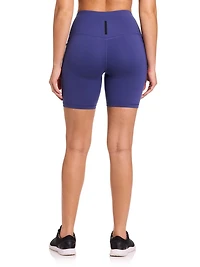 Reebok Short de motard taille haute Reflex avec entrejambe de 7 po pour femmes avec poches