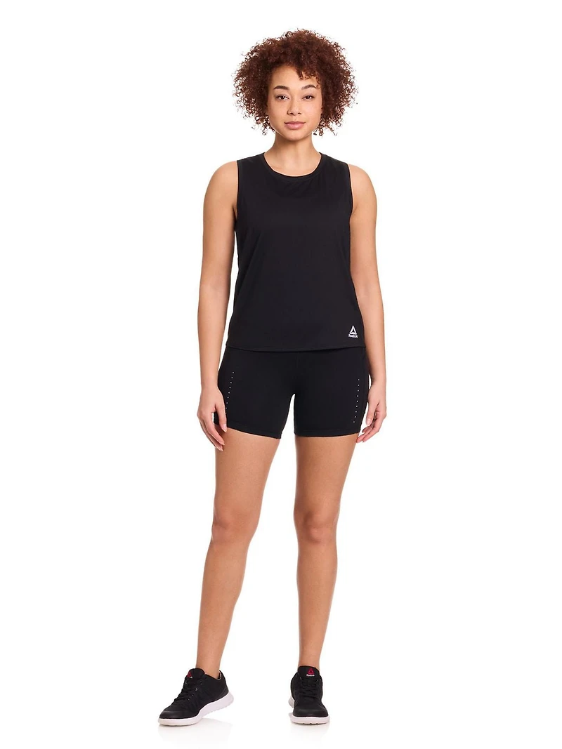 Reebok Women’s On the Run High-Rise 5” Inseam Biker Shorts with Pockets