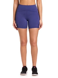 Reebok Women’s On the Run High-Rise 5” Inseam Biker Shorts with Pockets