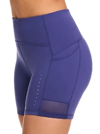 Reebok Women’s On the Run High-Rise 5” Inseam Biker Shorts with Pockets