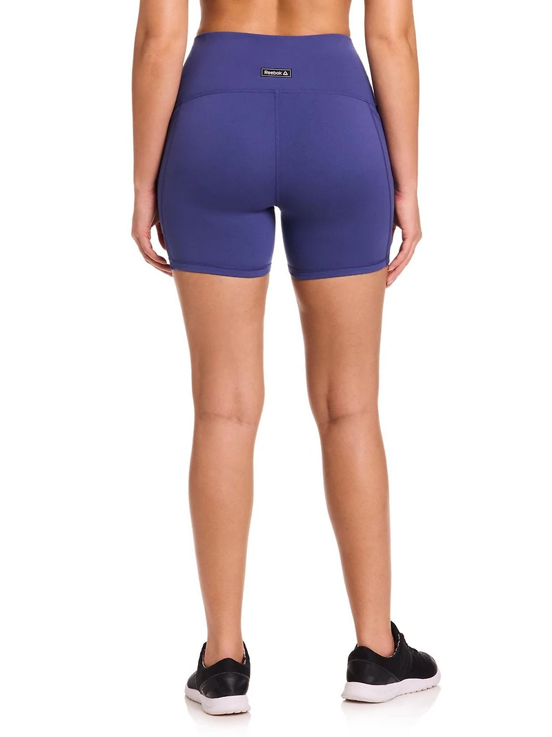 Reebok Women’s On the Run High-Rise 5” Inseam Biker Shorts with Pockets