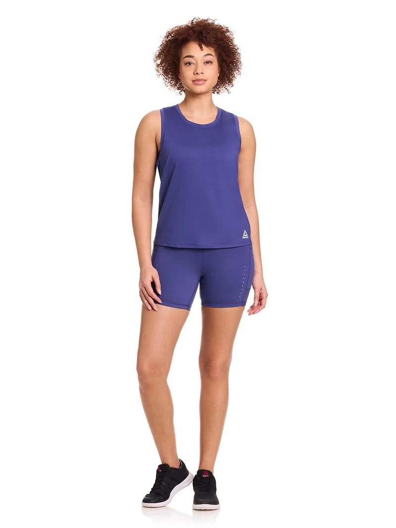 Reebok Women’s On the Run High-Rise 5” Inseam Biker Shorts with Pockets