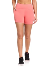 Reebok Women’s On the Run High-Rise 5” Inseam Biker Shorts with Pockets