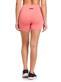 Reebok Women’s On the Run High-Rise 5” Inseam Biker Shorts with Pockets