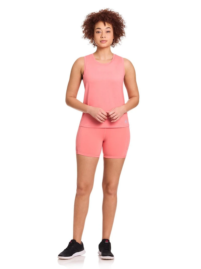 Reebok Women’s On the Run High-Rise 5” Inseam Biker Shorts with Pockets