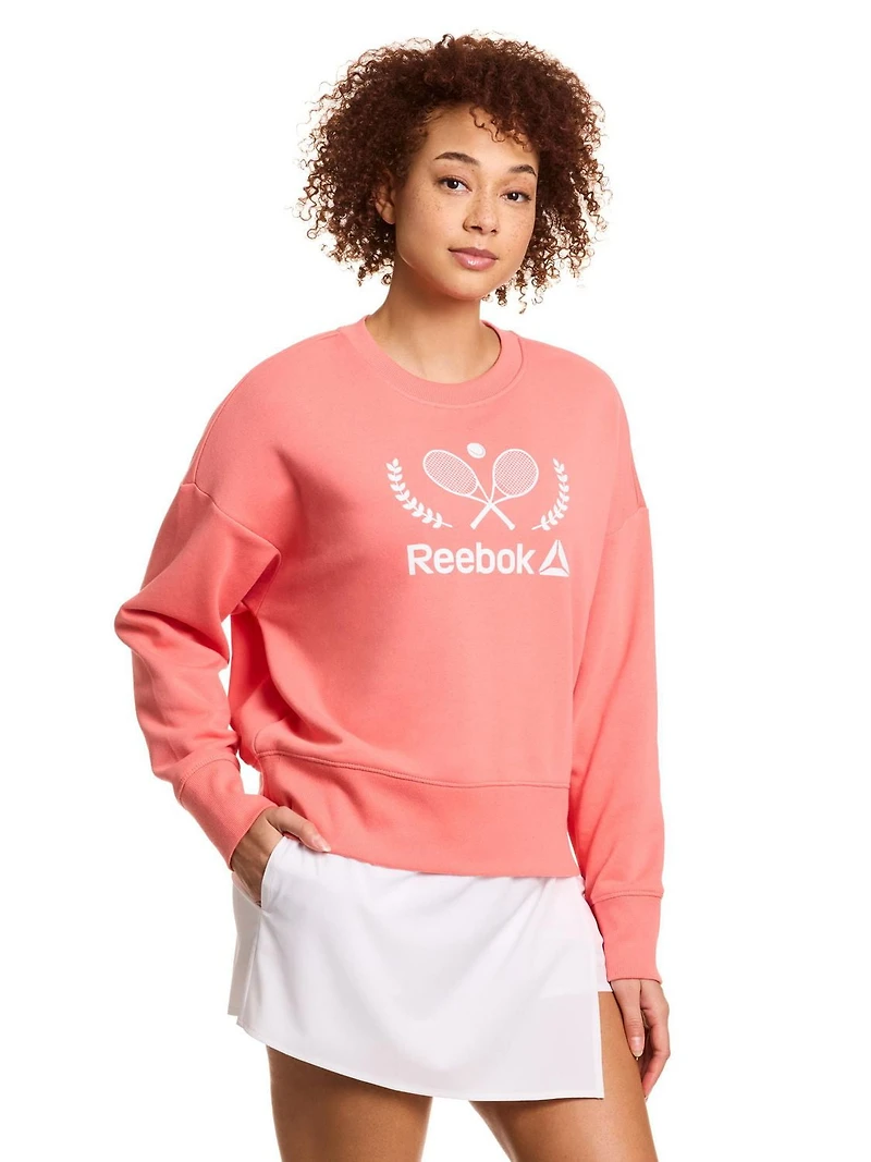 Reebok Prep Sweat-shirt à col rond French Terry pour femme