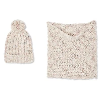 Ensemble 2 pièces avec bonnet et cache-col à résille chinés George pour femmes