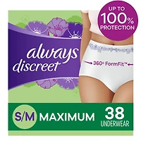 Always Discreet Incontinence Underwear for Women Maximum Absorbency
