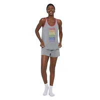 LOVE Ellen DeGeneres Women's Tank and Boxer Short Pajamas 2-Piece Set